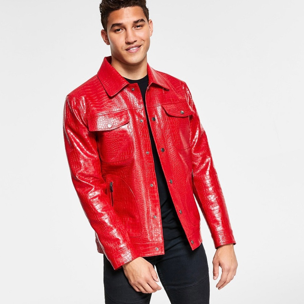 Men’s INC International Concepts by Macy’s Faux Crocodile leather jacket
